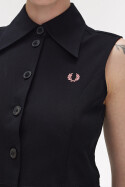 Fred Perry Mesh Shirt Dress Black
