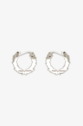 Fred Perry Laurel Wreath Mini Earrings Shiny Silver