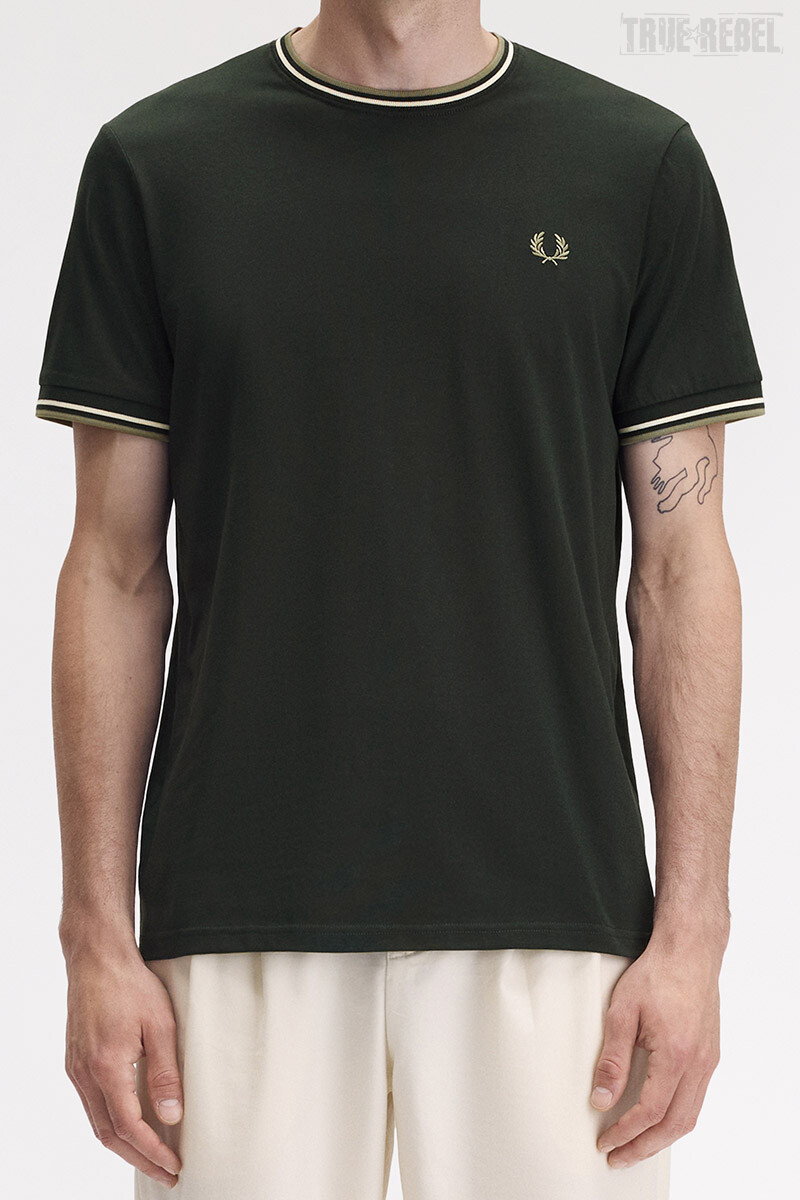 Fred Perry Twin Tipped T-Shirt Olive Night Green Olive Mint