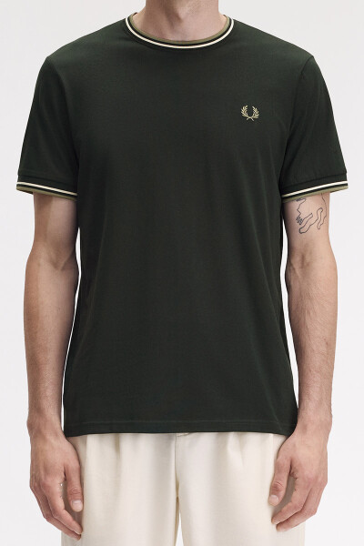 Fred Perry Twin Tipped T-Shirt Olive Night Green Olive Mint