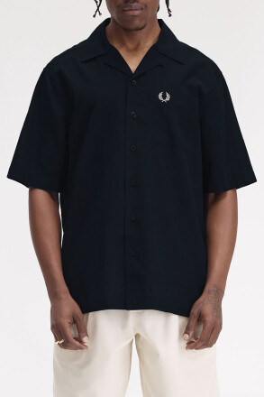 Fred Perry Lightweight Texture Reverse Collar Shirt Navy