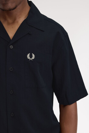 Fred Perry Lightweight Texture Reverse Collar Shirt Navy