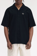 Fred Perry Lightweight Texture Reverse Collar Shirt Navy