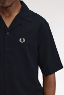 Fred Perry Lightweight Texture Reverse Collar Shirt Navy