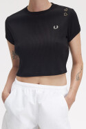 Fred Perry Ladies Ribbed T-Shirt Black