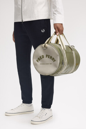 Fred Perry Classic Large Barrel Bag Olive Mint