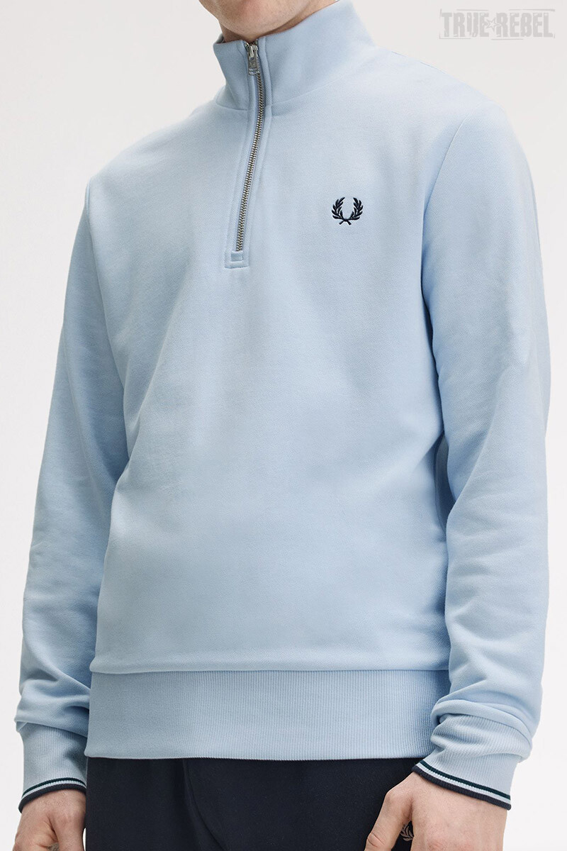 Fred Perry Halfzip Sweater Light Smoke Navy