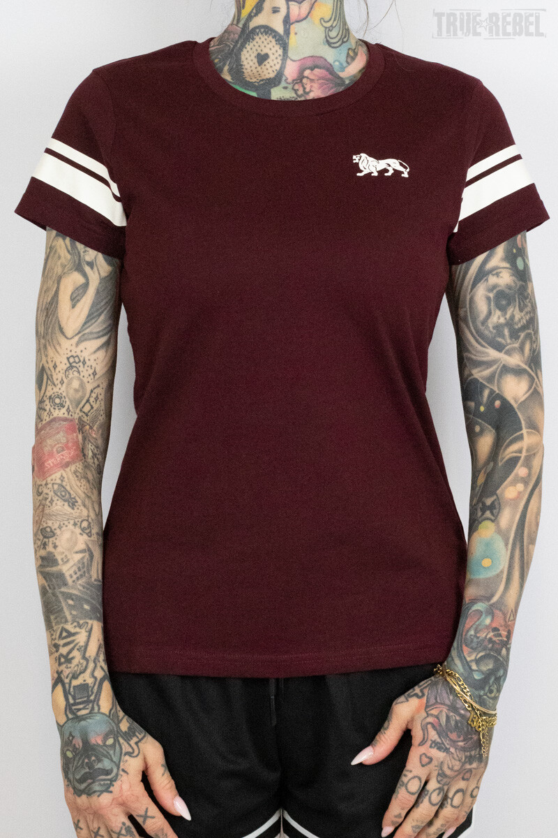 Lonsdale Ladies Shirt Corton Oxblood Ecru
