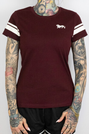 Lonsdale Ladies Shirt Corton Oxblood Ecru