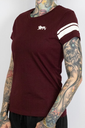 Lonsdale Ladies Shirt Corton Oxblood Ecru