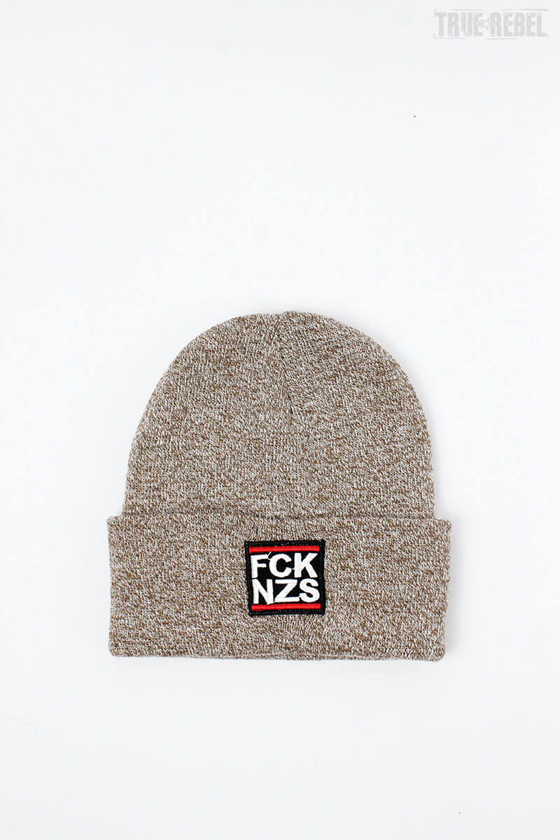 True Rebel Beanie FCK NZS Heather Oatmeal