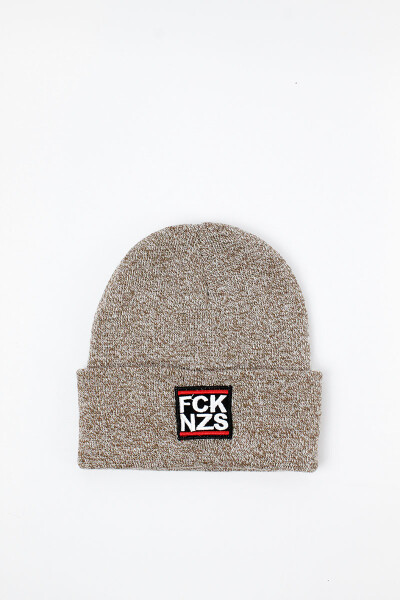 True Rebel Beanie FCK NZS Heather Oatmeal