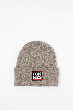 True Rebel Beanie FCK NZS Heather Oatmeal