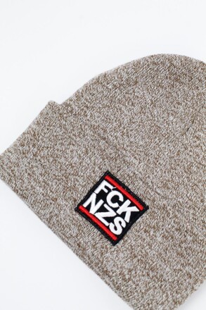 True Rebel Beanie FCK NZS Heather Oatmeal