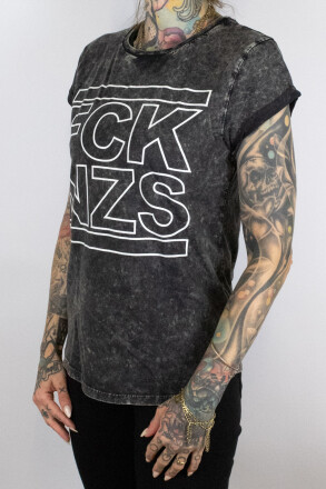 True Rebel Ladies Shirt FCK NZS Outline Acid Black