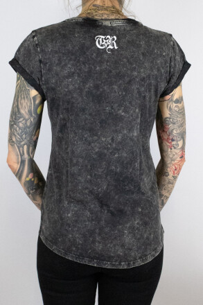 True Rebel Ladies Shirt FCK NZS Outline Acid Black