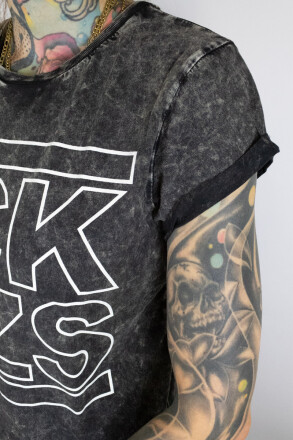 True Rebel Ladies Shirt FCK NZS Outline Acid Black