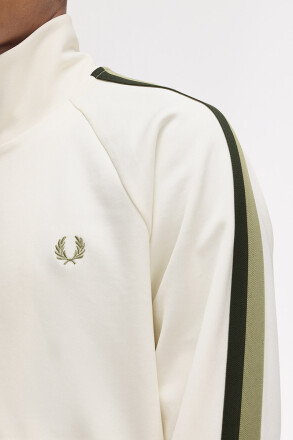 Fred Perry Two Colour Tape Track Jacket Light Ecru
