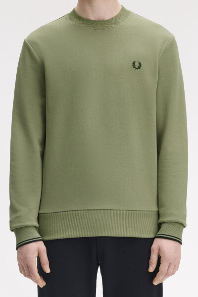 Fred Perry Crew Neck Sweater Olive Mint