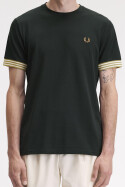 Fred Perry Striped Cuff T-Shirt Night Green