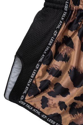 Less Talk Taped Muay Thai Shorts Leo Black