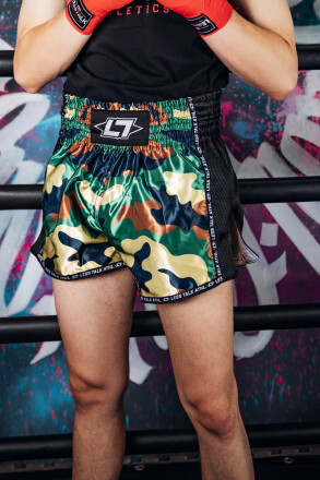 Less Talk Taped Muay Thai Shorts Camouflage Black