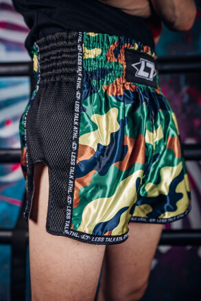 Less Talk Taped Muay Thai Shorts Camouflage Black
