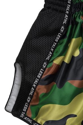 Less Talk Taped Muay Thai Shorts Camouflage Black