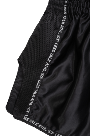 Less Talk Taped Muay Thai Shorts Black