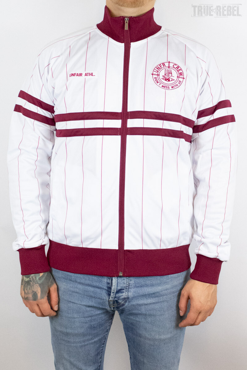 Unfair Athletics DMWU Pinstripes Tracktop White Burgundy
