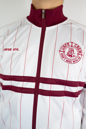 Unfair Athletics DMWU Pinstripes Tracktop White Burgundy