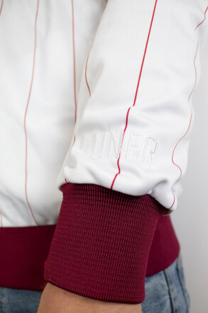 Unfair Athletics DMWU Pinstripes Tracktop White Burgundy