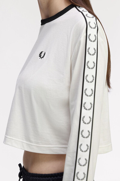 Fred Perry Ladies Taped Longsleeve Snow White
