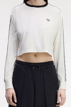 Fred Perry Ladies Taped Longsleeve Snow White