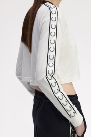 Fred Perry Ladies Taped Longsleeve Snow White