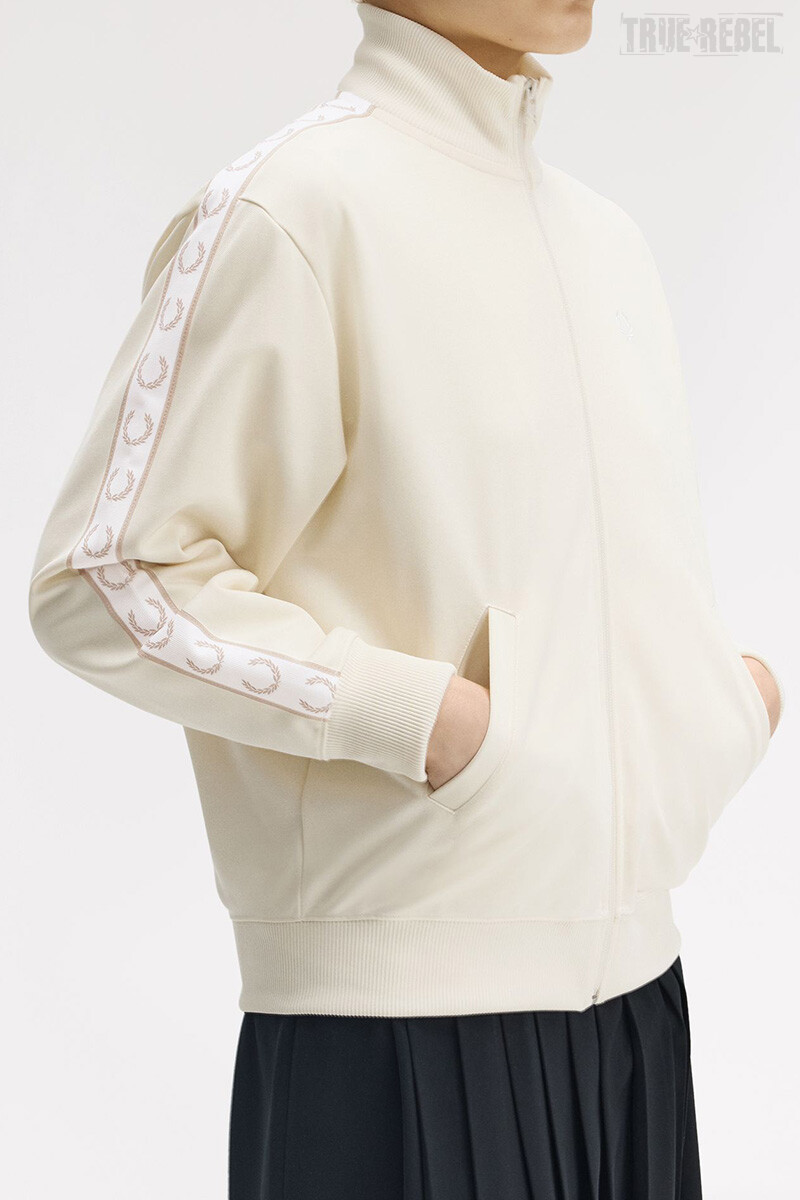 Fred Perry Ladies Taped Track Jacket Ecru