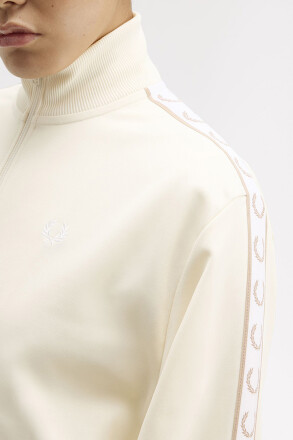 Fred Perry Ladies Taped Track Jacket Ecru