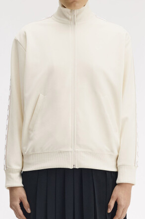 Fred Perry Ladies Taped Track Jacket Ecru