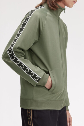 Fred Perry Taped Track Jacket LW Green Black