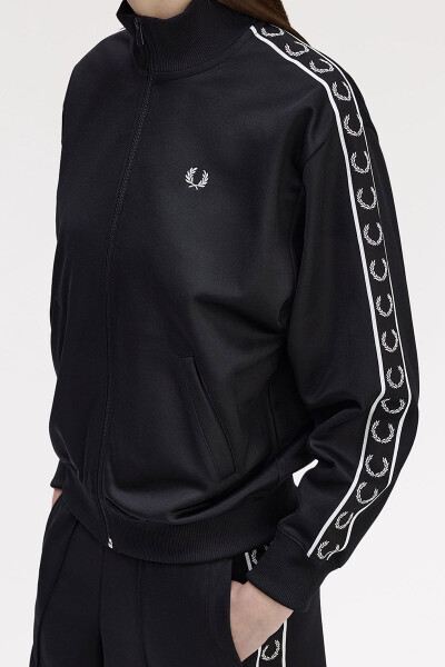 Fred Perry Ladies Taped Track Jacket Black