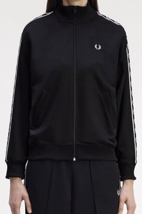 Fred Perry Ladies Taped Track Jacket Black