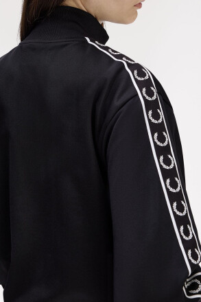 Fred Perry Ladies Taped Track Jacket Black