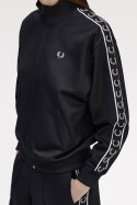 Fred Perry Ladies Taped Track Jacket Black