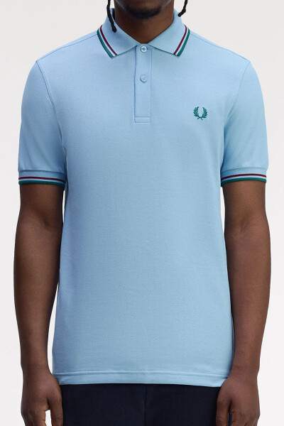 Fred Perry Twin Tipped Polo Shirt Track Blue Spring Green