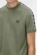 Fred Perry Contrast Tape Ringer T-Shirt LW Green Black