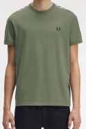 Fred Perry Contrast Tape Ringer T-Shirt LW Green Black