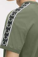 Fred Perry Contrast Tape Ringer T-Shirt LW Green Black