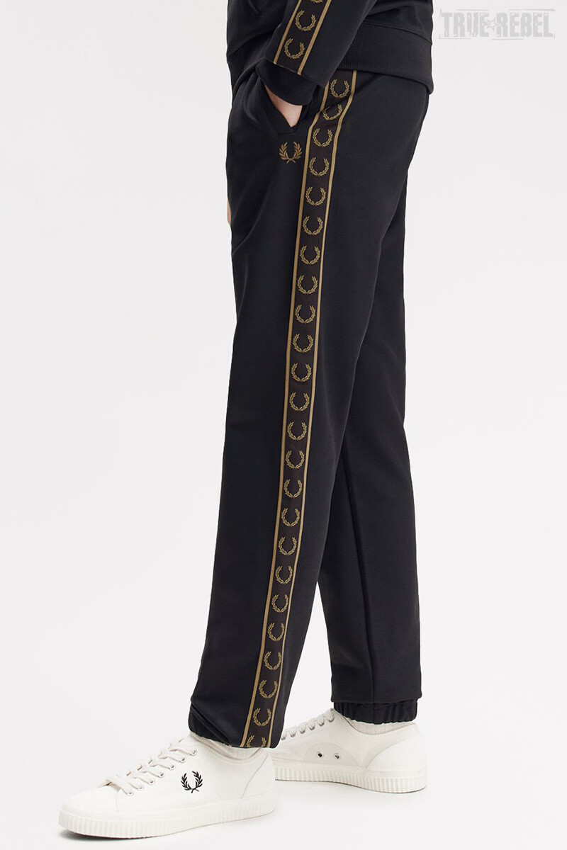 Fred Perry Contrast Tape Track Pants Black Shaded Stone