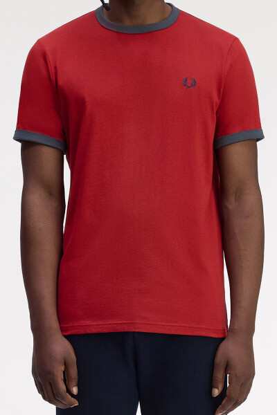 Fred Perry Ringer T-Shirt Burton Red Navy