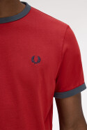 Fred Perry Ringer T-Shirt Burton Red Navy